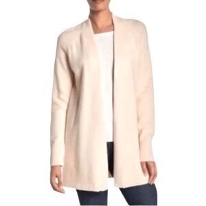 Magaschoni Open Front Long Sleeve Cardigan in Cream size Medium